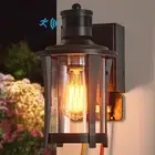Porch Lights with GFCI Outlet, Outdoor Lights Dusk to Dawn Motion Sensor, 3 L...