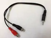 2 Cables-3.5mm Stereo Male Plug to 2 RCA Female Jacks Audio Y-Splitter Cable
