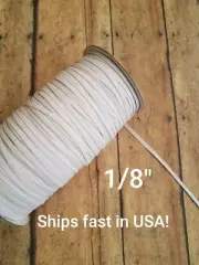 1/8" Elastic Stretch Band Cord WHITE DIY Mask Sewing Craft 10 YARDS