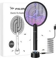 Electric Fly Swatter 4000V Bug Zapper Racket 2 in 1 Fly Swatter with 1200Mah Bat