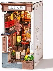 Rolife Book Nook Kit Sakura Wine Alley, 3D Wooden Puzzle Booknook for Bookshelf Decor, Japanese-Inspired Sakura Theme Creative DIY Miniature Dollhouse Kit, Crafts Gifts for Adults, Teens & Book Lovers