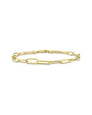 18K Over Italian Silver Paperclip Chain Bracelet