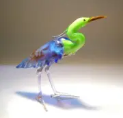 Glass Green Neck Heron Figurine
