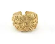Signet Ring Adjustable Raw brass (21mm 11US inner size) 2579