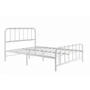 Milan Metal Bed Frame - White, Double - Double / White
