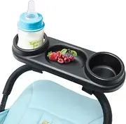Snack Tray - Toddler, Stroller Accessories, Stroller Dinner Table Cart | universl Stroller Snack Tray with Cup Holder, universl Stroller Snack Tray Attachment with Adjustable Clips for Strollers