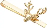 [Asienice] Halloween Skull Tie Clip Christmas Deer Tie Clip for Men Silver Wolf Tie Clip
