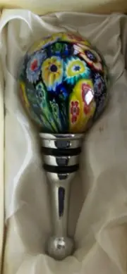 MILLEFIORI GLASS BOTTLE STOPPER INBOX ITALY