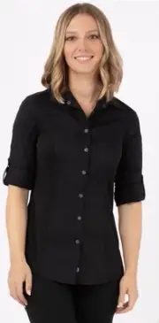 Chef Works SES02W Women's Black Server Dress Shirt Size XL Seville