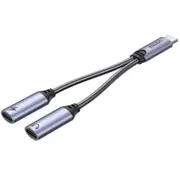 Unitek M206A 2-in-1 USB-C to USB-C Headset Jack & Charging Connector. Supports [M206A]