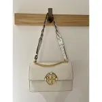 美國 🇺🇸 TORY BURCH 雙 T 金字 LOGO 鍊帶編織手提/肩背包(小/白)（保證正貨，有購買明細）