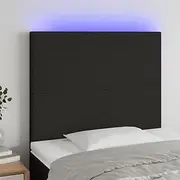 LED Headboard Black 80 cm Fabric Adjustable, Upholstered, King Headboards for Beds, Head, and Wall Mounted Frame