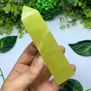 360g Best Quality Lemon Calcite Tower, Lemon Calcite Stone Tower, Lemon Calcite