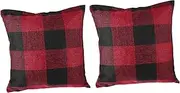 IWOWHERO Pillow Case Set Grid Pattern Pillow Covers for Sofa Comfortable Breathable and Sturdy