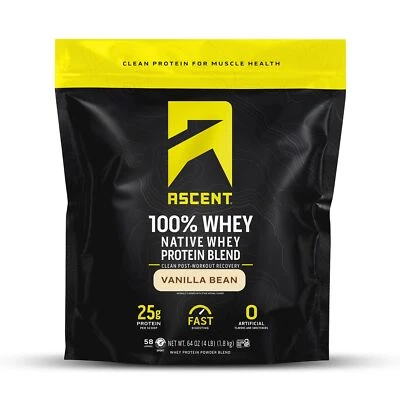 Ascent 100% Whey Native Whey Protein Blend - Clean Post Workout Recovery Dige...