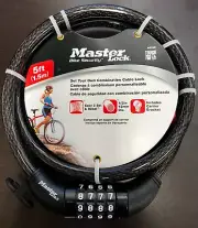 Master Lock 8370D Set Your Own Combination Bike Lock, 5 Feet Long - Black New