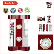 Elegant Indoor Weather Predictor with Quartz Clock and Analog Hygrometer