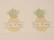 2PK SIG KAP Pineapple Sticker for tumbler, tablet, Outside Glass SIGMA KAPPA