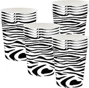 16P Jungle Safari Animal Print Paper Cups, Tableware Decorations Set for Kids Reptile Party Supplies