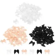150 Pcs Mini Ribbon Bow 1.2" Mini Fabric Satin Craft DIY 3 Decor Color Set