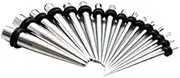[BodyJewelryOnline] 16Pc Stainless Steel Ear Taper Stretching Kit