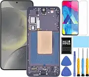 【Only for US Version】 AMOLED for Samsung Galaxy S24 5G Screen Replacement with Frame for Samsung S24 SM-S921u S921a S921w LCD Display digitizer Touch Screen Assembly with Tools Black