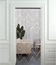 [OKUOKA] Beaded Door Curtains for Doorways Wood Bead String Curtain for Room Dividers Handmade Hanging Home Screen Retro Decoration, 2 Colors (Color : A, Size : 80x180cm)