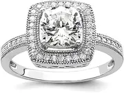 [JewelryWeb] 925 Sterling Silver and CZ Simulated Diamond Brilliant Embers Ring Size 6 Band Style-Ring for Women