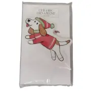 Beagle Christmas Ornament Ceramic Dog Puppy Holiday Decor Tree Decoration NEW