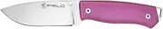 Survival Knife Workout EL29111, 4.1 inch. (10,5cm) MOVA Blade Full Tang, micarta Pink Handle, Includes Beige Leather Sheath, Camping Tool for Fishing, Hiking, Sporting Activity