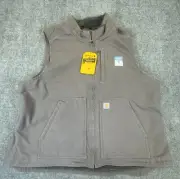Carhartt Womens XXL Sherpa Lined Vest Relaxed Fit Washed Duck Workwear Outdoor