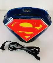 Superman Boombox - Blue + Red - AM/FM Radio - CD Player Clock - New No Box Rare