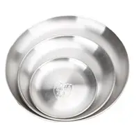 在飛比找樂天市場購物網優惠-304不鏽鋼韓式烤肉圓盤(23cm) [大買家]
