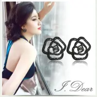 在飛比找momo購物網優惠-【I.Dear Jewelry】韓系飾品-誇張簍空黑色復古大