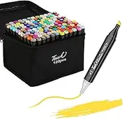 120 Colours Alcohol Art Markers Set, Dual Tips Sketch Markers with Case, Colouring Markers for Kids, Adults, Students Permanent Markers for Sketching Colouring Drawing Illustration Card Making