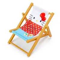 在飛比找樂天市場購物網優惠-小禮堂 Hello Kitty 迷你海灘椅置物架手機架《紅棕