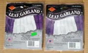 2 Packs Purple / White Tissue Leaf Garland Wedding Party Decor 12 Ft Each NIP