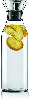 EVA SOLO | Fridge Carafe 1.4L | for Hot & Cold Drinks | Dishwasher-Safe Borosilicate Glass | Stainless Steel & Silicone Pouring Lip | Fits Most Refrigerator Doors | Danish Design