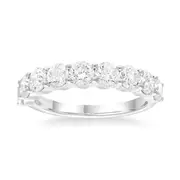 Single Row Dress Ring with 2.00ct of Laboratory Grown Diamond in Sterling Silver and Platinum