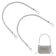 Replacement Purse Straps, 13.4"/34cm Alloy Rhinestone Bag Strap with Platinum