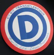 Vintage CGT FRENCH LINE Round D Initial Label NOS Unused
