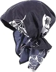 [FOMIYES] Unisex Chef Caps Japanese Style Working Hat Elastic Cloth Chef Hat for Professional Use Kitchens Restaurants and Prevents Hair Contamination Fan Blue