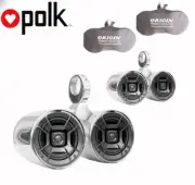 2x Twin Polished Wakeboard Speaker Polk DB652 300W Marine Speaker W Free Covers