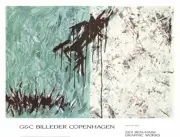 ZIGI BEN-HAIM White and Green 38.5" x 51" Poster 1995 Abstract Green