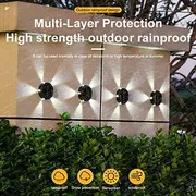 1 Pc outdoor solar waterproof wall lamp 5 LED Beams courtyard garden fence balcony staircase lighting