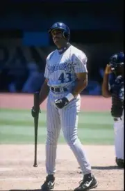 Outfielder Yamil Benitez of the Arizona Diamondbacks in action 1998 Old Photo 5