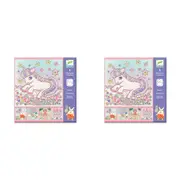 10pc Djeco Kawailand Stencil Sheets Kids Art Drawing Educational Activity 4y+
