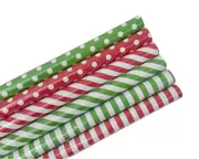 bulk 50 Red And Green Dots Stripes Gift Wrap 300x1cm