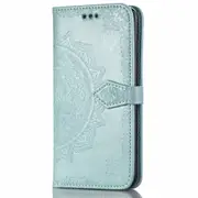 For Galaxy S10+ Halfway Mandala Embossing Pattern Horizontal Flip Leather Case with Holder & Card Slots & Wallet & Lanyard(Green)