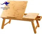 Laptop Desk Table Adjustable 100% Bamboo Foldable Breakfast Serving Bed